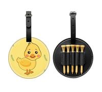 WZYCWB Borsa portaoggetti per tee da golf con stampa speciale di anatra dei cartoni animati, design portatile con fibbia, Nero , Taglia unica, Valigia