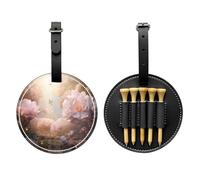 WZYCWB Borsa portaoggetti per tee da golf con stampa speciale di fiori di peonia in sogno, design portatile con fibbia da appendere, Nero , Taglia unica, Valigia