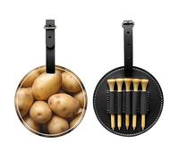 WZYCWB Borsa portaoggetti per tee da golf con stampa speciale di patate, design portatile con fibbia da appendere, Nero , Taglia unica, Valigia