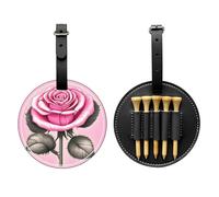 WZYCWB Borsa portaoggetti per tee da golf con stampa speciale di rose rosa, design portatile con fibbia da appendere, Nero , Taglia unica, Valigia