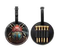 WZYCWB Borsa portaoggetti per tee da golf con stampa speciale di scarabeo colorato, design portatile con fibbia sospesa, Nero , Taglia unica, Valigia