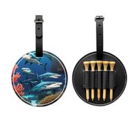 WZYCWB Borsa portaoggetti per tee da golf con stampa speciale di squalo sottomarino, design con fibbia da appendere