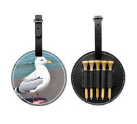 WZYCWB Borsa portaoggetti per tee da golf con stampa speciale gabbiano, design portatile con fibbia da appendere, Nero , Taglia unica, Valigia