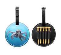 WZYCWB Borsa portaoggetti per tee da golf con stampa speciale Octopus in The Sea - Design portatile con fibbia da appendere, Nero , Taglia unica, Valigia