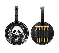 WZYCWB Borsa portaoggetti per tee da golf con stampa speciale panda con fiore - design con fibbia da appendere portatile