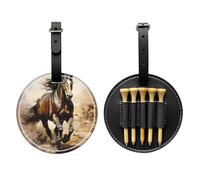 WZYCWB Borsa portaoggetti per tee da golf con stampa speciale Western Horse - design portatile con fibbia da appendere, Nero , Taglia unica, Valigia