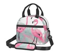 WZYCWB Borsa termica piccola con fenicottero rosa, adatta per pendolari, può contenere un portapranzo