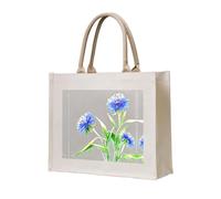 WZYCWB Borsa tote in tela tridimensionale con fiori di fiordaliso blu, adatta per viaggi, lavoro, fitness, campeggio e spiaggia
