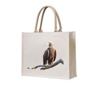 WZYCWB Borsa tote in tela tridimensionale stampata con aquila su un ramo adatta per viaggi, lavoro, fitness, campeggio e trasporto in spiaggia