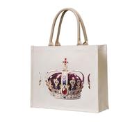 WZYCWB Borsa tote in tela tridimensionale stampata con corona di lusso adatta per viaggi, lavoro, fitness, campeggio e trasporto in spiaggia