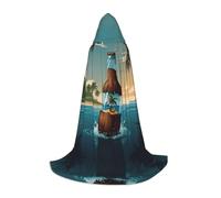 WZYCWB Bottiglia alla deriva stampata L Wizard Cape, costume da festa a tema, mantello cosplay per adulti e adolescenti, taglie S, M, L