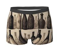 WZYCWB Bottiglie di vino Boxer da uomo (S-XXL) - tessuto elastico leggero, traspirante, assorbe il sudore, free stretch, Nero, XL