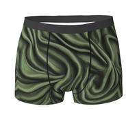 WZYCWB Boxer da uomo a righe verdi (S-XXL) - tessuto elastico leggero, traspirante, assorbe il sudore, free stretch, Nero, XL