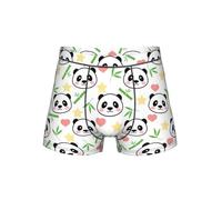 WZYCWB Boxer da uomo con grazioso panda e stella di bambù, comodo elastico in vita (S-4XL), Nero , S