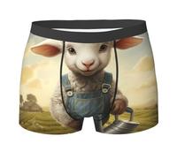 WZYCWB Boxer da uomo con l'agnello con il bollitore stampato, comodo e traspirante, morbido ed elastico, Nero, M