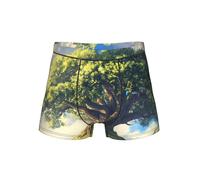 WZYCWB Boxer da uomo con motivo di querce antiche, comodo elastico in vita (S-4XL), Nero , M