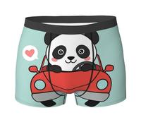 WZYCWB Boxer da uomo con simpatico personaggio panda (S-XXL) - tessuto elastico leggero, traspirante, assorbe il sudore, free stretch, nero, XX-Large