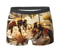 WZYCWB Boxer da uomo con stampa a forma di ape, comodi e traspiranti, morbidi ed elastici, nero, Medium