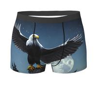 WZYCWB Boxer da uomo con stampa aquila sotto le stelle, comodi e traspiranti, morbidi ed elastici, nero, X-Large