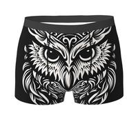 WZYCWB Boxer da uomo con stampa astratta con gufo, traspirante e ad asciugatura rapida, multiplo (S-XXL), nero, Large