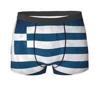 WZYCWB Boxer da uomo con stampa bandiera greca, comodi e traspiranti, morbidi ed elastici, nero, Large