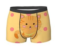 WZYCWB Boxer da uomo con stampa con gattino dei cartoni animati - slip traspiranti e ad asciugatura rapida, multiplo (S-XXL), nero, Large