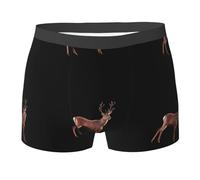 WZYCWB Boxer da uomo con stampa di cervo rosso - slip traspiranti e ad asciugatura rapida, multiplo (S-XXL), nero, Large