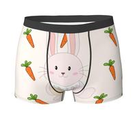 WZYCWB Boxer da uomo con stampa di coniglio sorridente - slip traspiranti e ad asciugatura rapida, multiplo (S-XXL), Nero, XXL