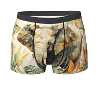 WZYCWB Boxer da uomo con stampa di elefanti, comodi e traspiranti, morbidi ed elastici, nero, Small