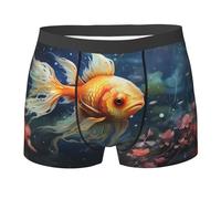 WZYCWB Boxer da uomo con stampa di pesci rossi, comodi e traspiranti, morbidi ed elastici, nero, Small