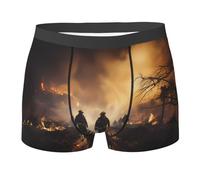 WZYCWB Boxer da uomo con stampa di pompieri, comodi e traspiranti, morbidi ed elastici, nero, Small