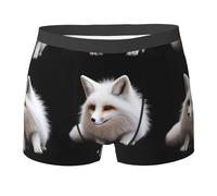 WZYCWB Boxer da uomo con stampa di volpe accovacciata - slip traspiranti e ad asciugatura rapida, multiplo (S-XXL), Nero, L