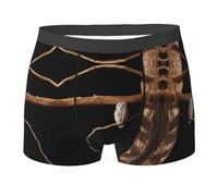 WZYCWB Boxer da uomo con stampa gufo su ramo, slip traspiranti e ad asciugatura rapida, multiplo (S-XXL), nero, XX-Large