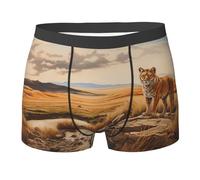 WZYCWB Boxer da uomo con stampa "La tigre è forte", comodi e traspiranti, morbidi ed elastici, nero, Large