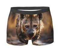 WZYCWB Boxer da uomo con stampa Lone Hyena, comodi e traspiranti, morbidi ed elastici, nero, Small