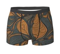 WZYCWB Boxer da uomo con texture a linee gialle (S-XXL) - tessuto elastico leggero, traspirante, assorbe il sudore, elasticizzato libero, Nero, XXL