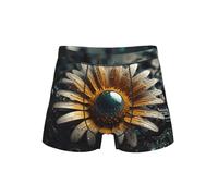 WZYCWB Boxer da uomo surreale con margherite, comodo elastico in vita (S-4XL), Nero , L
