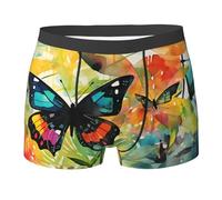 WZYCWB Boxer uomo stampa olio su tela farfalla - slip traspirante e ad asciugatura rapida, multiplo (S-XXL), Nero, S