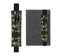 WZYCWB Brown Bear Pounce - Portapenne in PVC con stampa di grande capacità, con astuccio portapenne creativo con fascia elastica, design antiscivolo