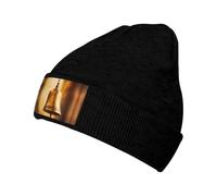 WZYCWB Calda campana elasticizzata in rame o bronzo con stampe nere a maglia - adatto per uomini e donne, viaggi all'aperto, attività invernali, Nero , Taglia unica