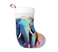 WZYCWB Calze natalizie a linea singola con motivo elefante: perfette per caminetti, scale o comodini, creando un'atmosfera festiva.