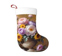 WZYCWB Calze natalizie con illustrazione artistica: perfette per caminetti, scale o comodini, creando un'atmosfera festiva.