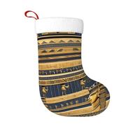 WZYCWB Calze natalizie con motivo di affreschi faraonici egiziani - perfette per caminetti, scale o comodini, creando un'atmosfera festiva.