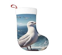 WZYCWB Calze natalizie con motivo gabbiano: perfette per caminetti, scale o comodini, creando un'atmosfera festiva.