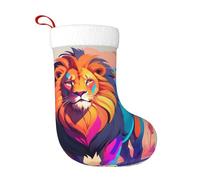 WZYCWB Calze natalizie con motivo leone della savana: perfette per caminetti, scale o comodini, creando un'atmosfera festiva.