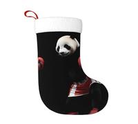 WZYCWB Calze natalizie con motivo panda che pratica il kung fu: perfette per caminetti, scale o comodini, creando un'atmosfera festiva.