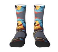 WZYCWB Calzini elasticizzati a metà polpaccio con stampa pappagallo silenzioso: progettati specificamente per la corsa, eleganti e traspiranti per l'allenamento.