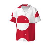 WZYCWB Camicia da uomo a maniche corte con stampa della bandiera della Groenlandia, casual, con bottoni, disponibile nelle taglie S-4XL, Nero, 4XL