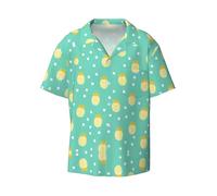WZYCWB Camicia da uomo a maniche corte con stampa illustrazione ananas, casual, con bottoni, disponibile nelle taglie S-4XL, Nero, S