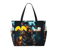 WZYCWB Cane seduto del metallo stampato borsa di viaggio della spiaggia per il nuoto e fitness/supermercato shopping/vacanza al mare
